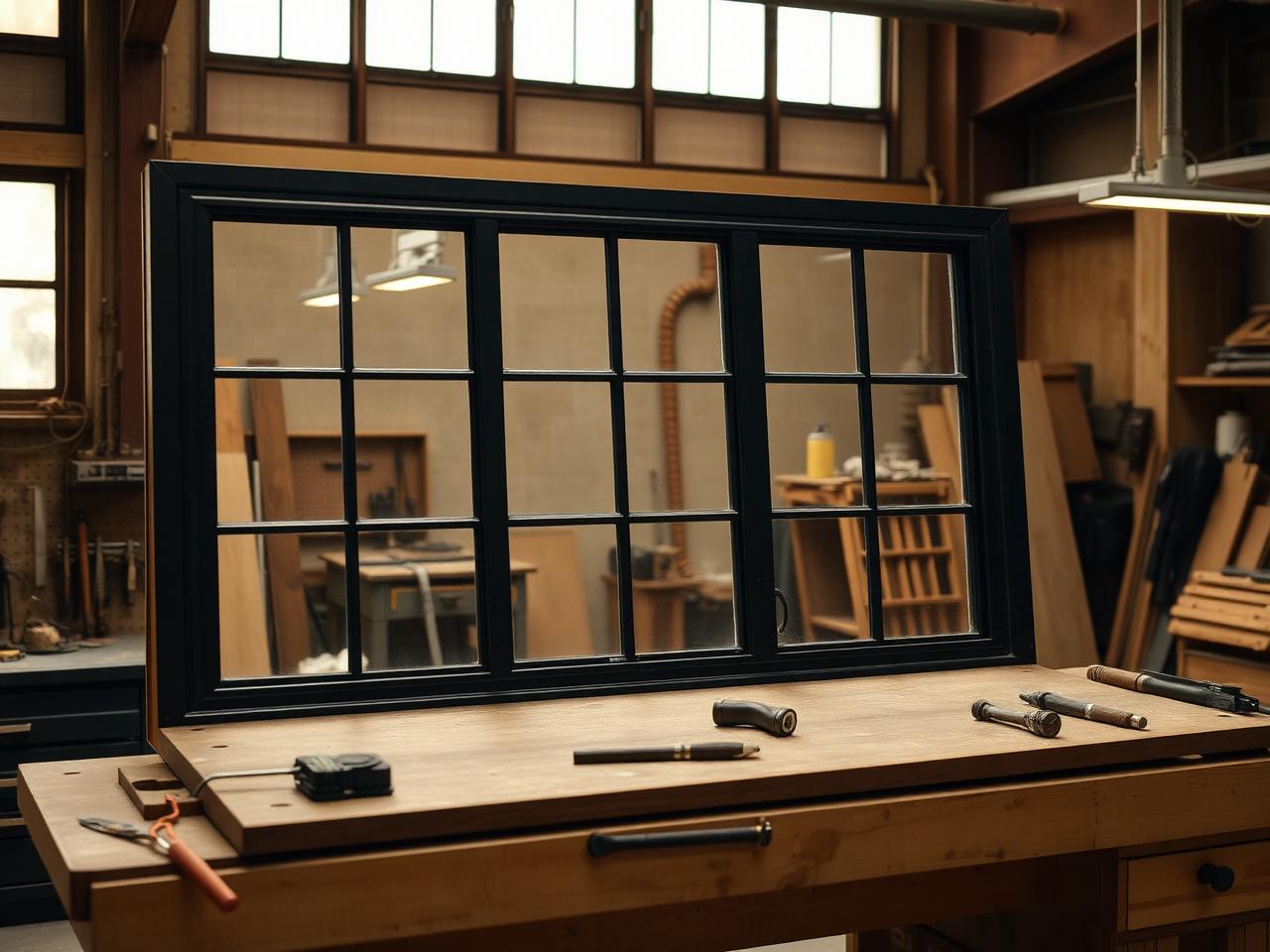 Window frame on the workbench